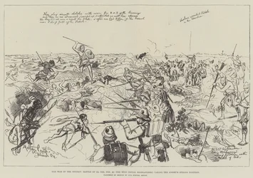 Der Krieg im Sudan, Schlacht von El Teb, 29. Februar, die 42. (Royal Highlanders) erobern die starke Position des Feindes